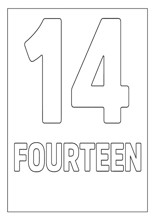 Fourteen Number Coloring Time