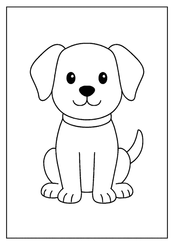 Friendly Dog Easy Drawing
