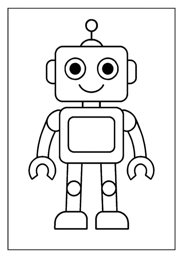 Friendly Robot Easy Drawing