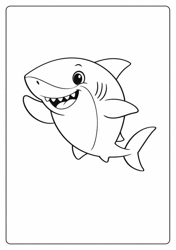 Friendly Shark Coloring Sheet
