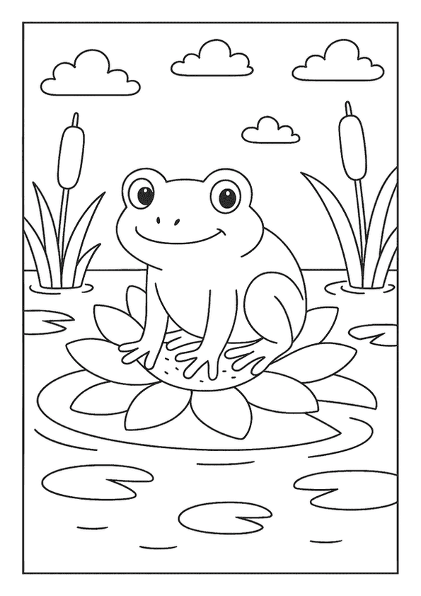 Frog Sitting On Lily