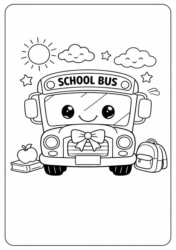 Fun School Bus Coloring Page