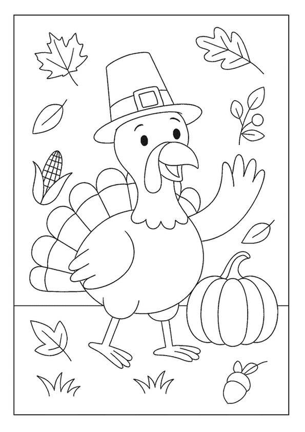 Funny Pilgrim Turkey Scene