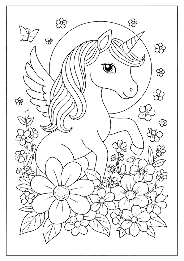 Garden Unicorn Coloring Joy