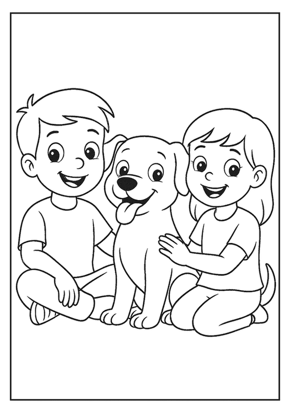 Gentle Dog Near Kids