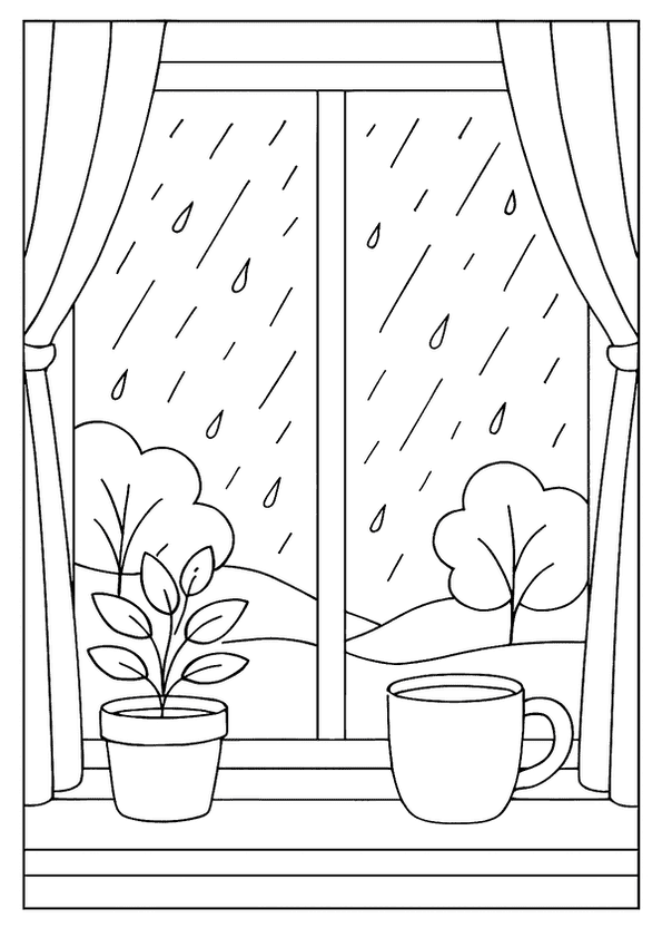 Gentle Rain Window View
