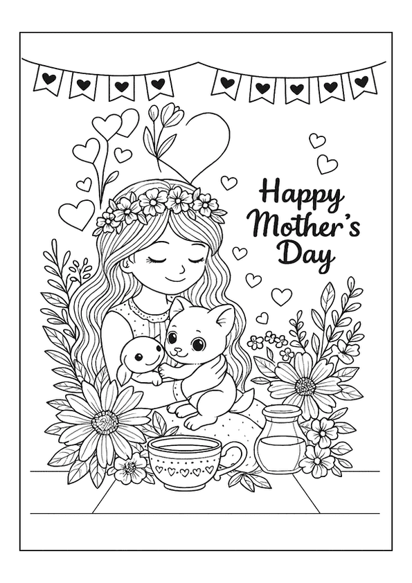 Girl With Pets Celebration
