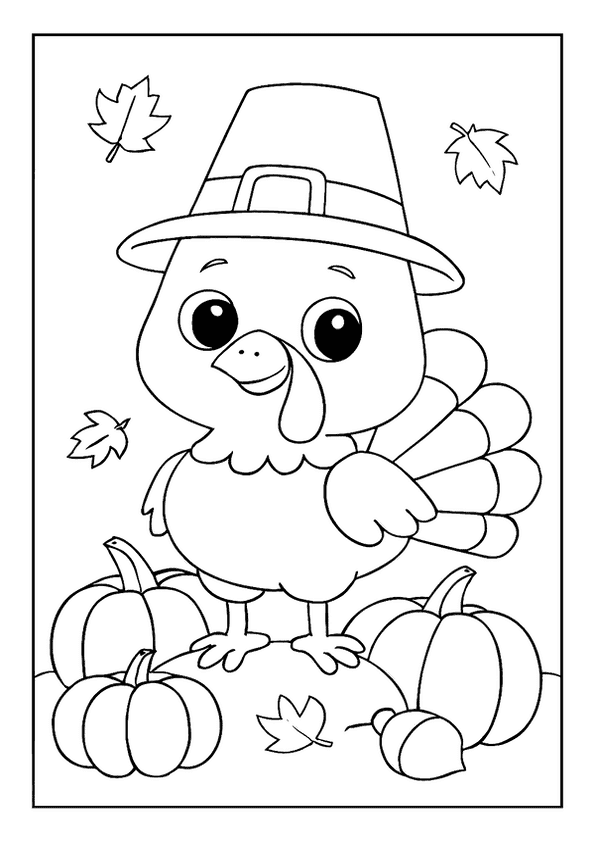 Happy Turkey Pumpkin Scene
