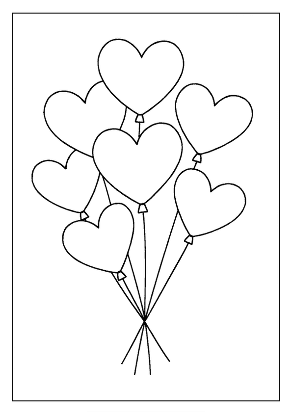 Heart-Shaped Balloons Cluster