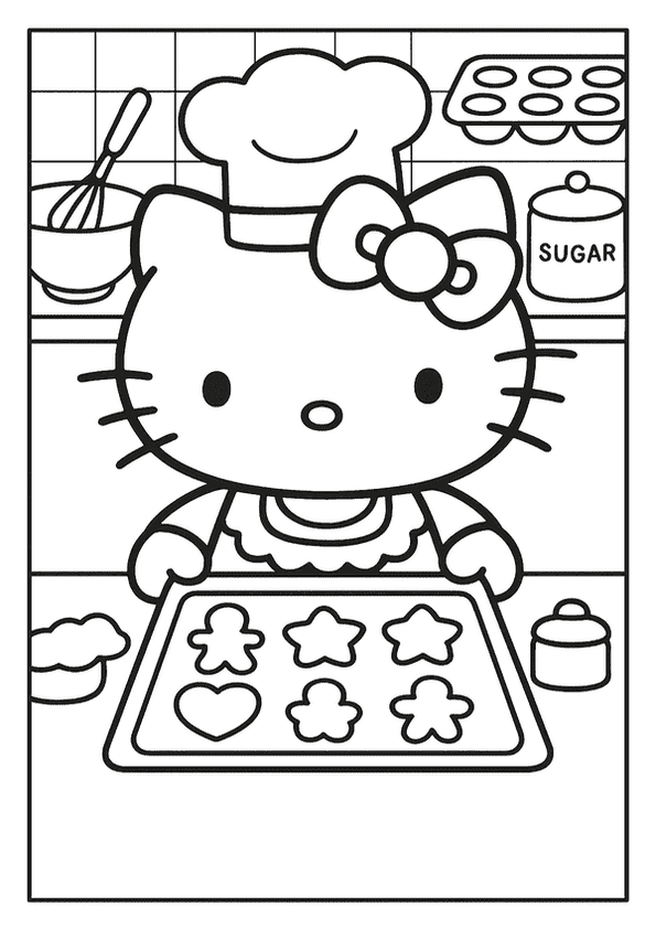 Hello Kitty Bakes Cookies