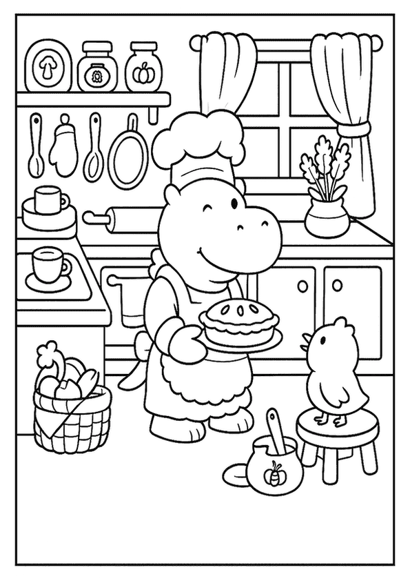 Hippo Chef Bakes Pie
