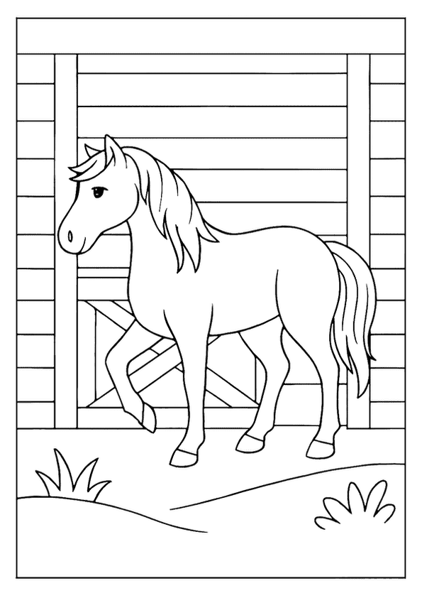 Horse In Stable Sketch