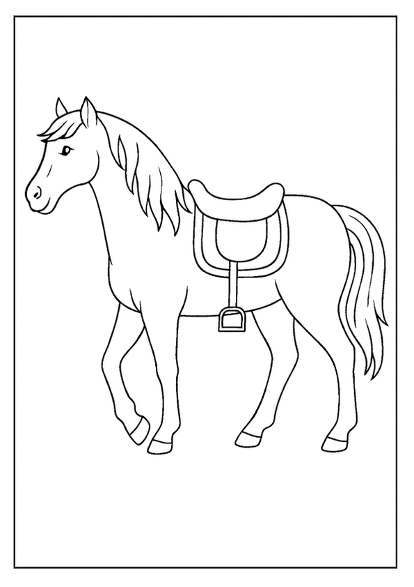 Horse With Saddle Drawing