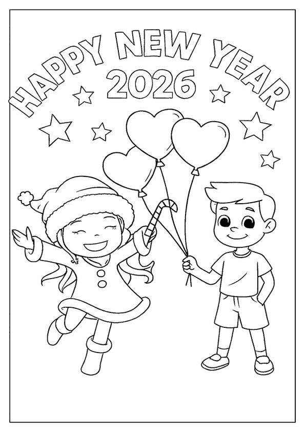 Kids Celebrate New Year Merrily