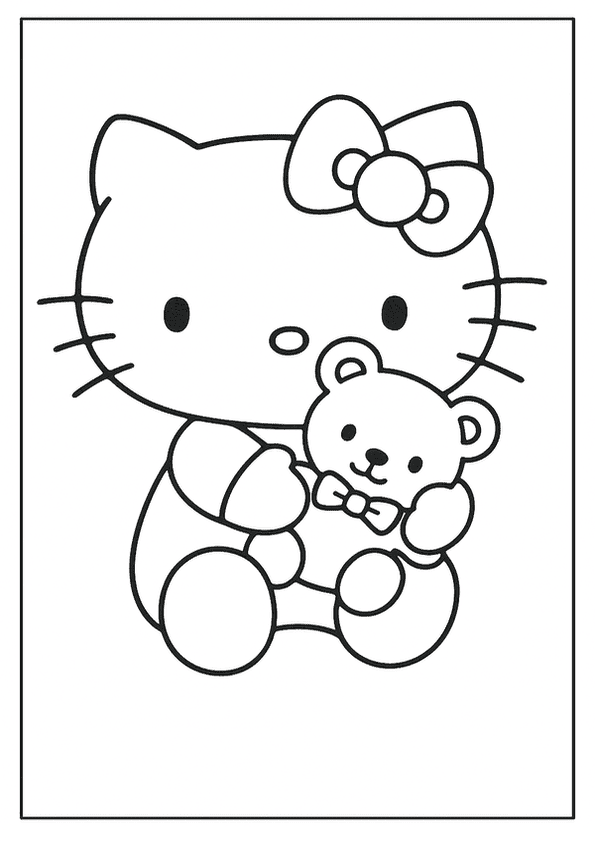 Kitty Hugs Teddy Bear