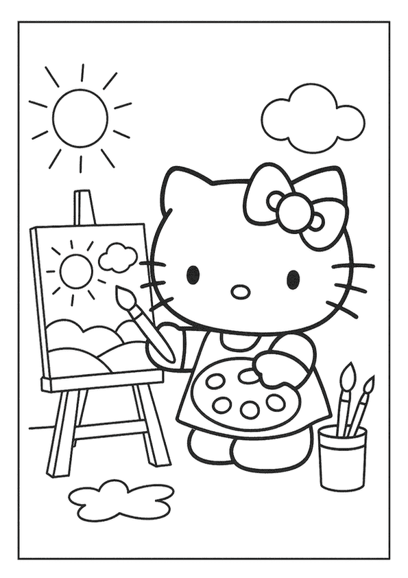 Kitty Paints Colorful Picture