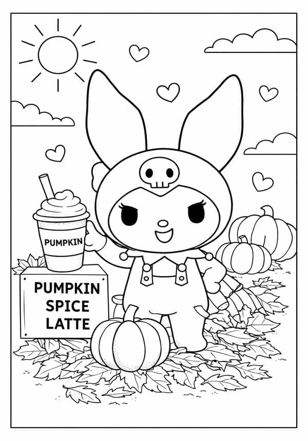 Kuromi Halloween Coloring Pages