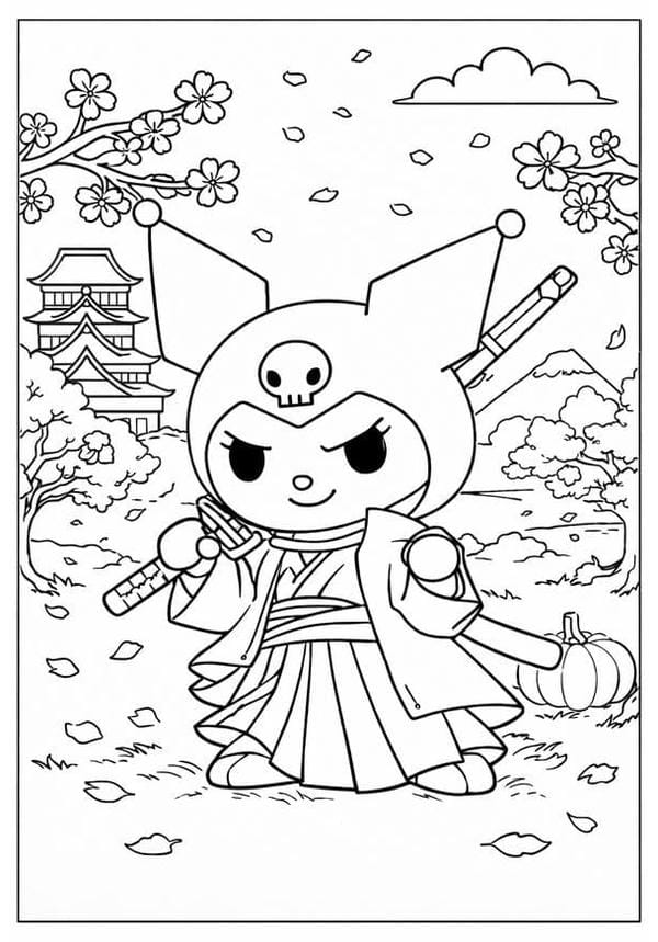 kuromi inspired coloring pages