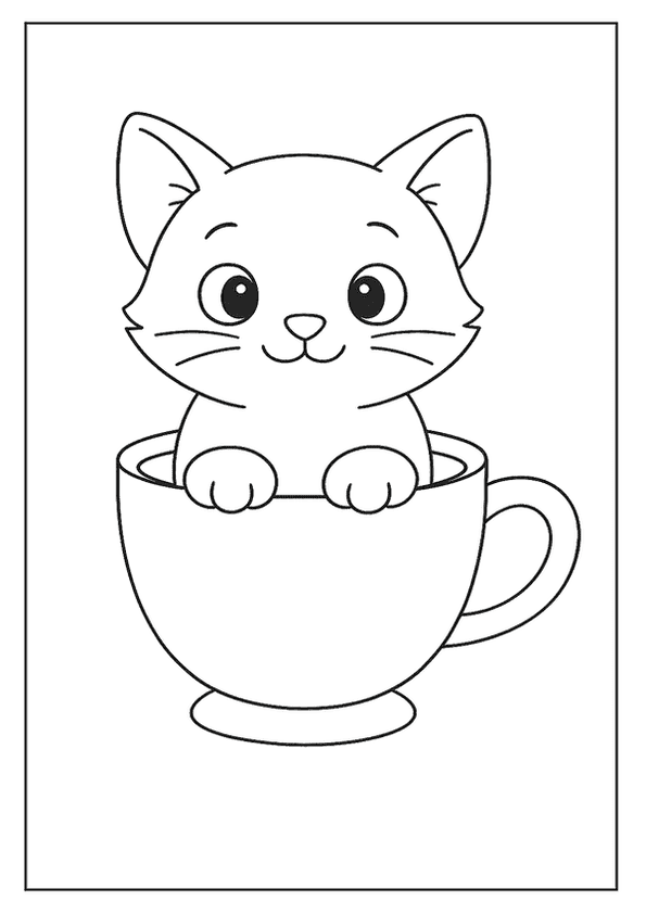 Little Kitten In Cup