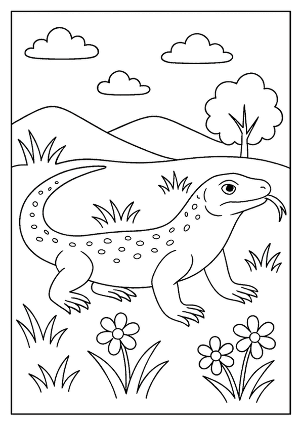 Lizard Resting In Meadow