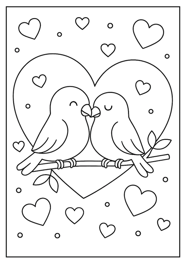 Love Birds Heart Scene