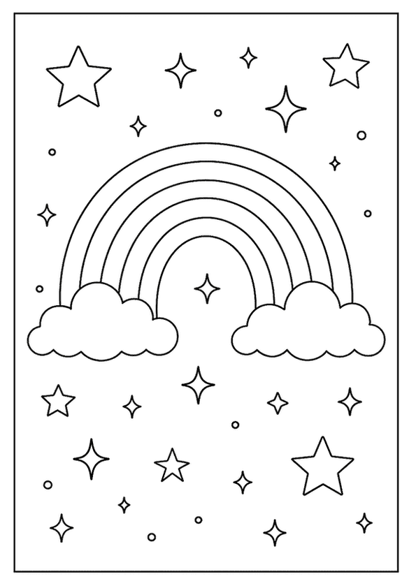 Magical Rainbow And Stars
