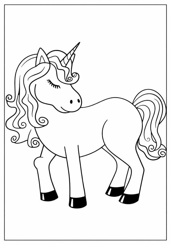 Magical Super Unicorn Coloring Page