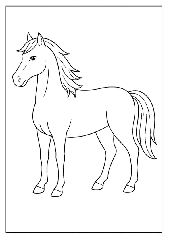 Majestic horse coloring page, a grand animal to illustrate.