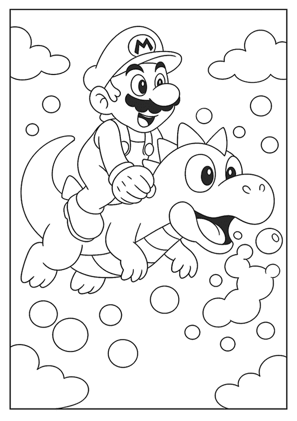 Mario Riding A Bubble Dragon