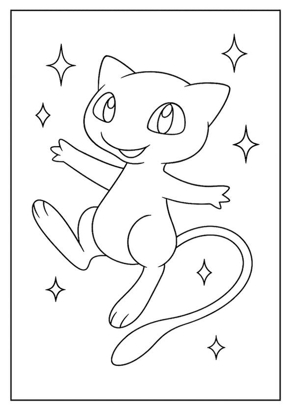 Mew Floating With Sparkles