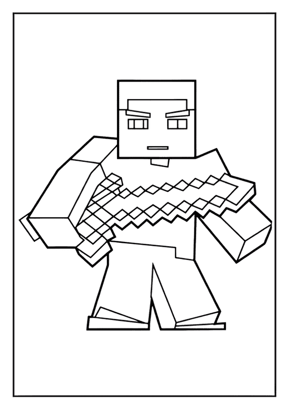 Minecraft Hero With Sword