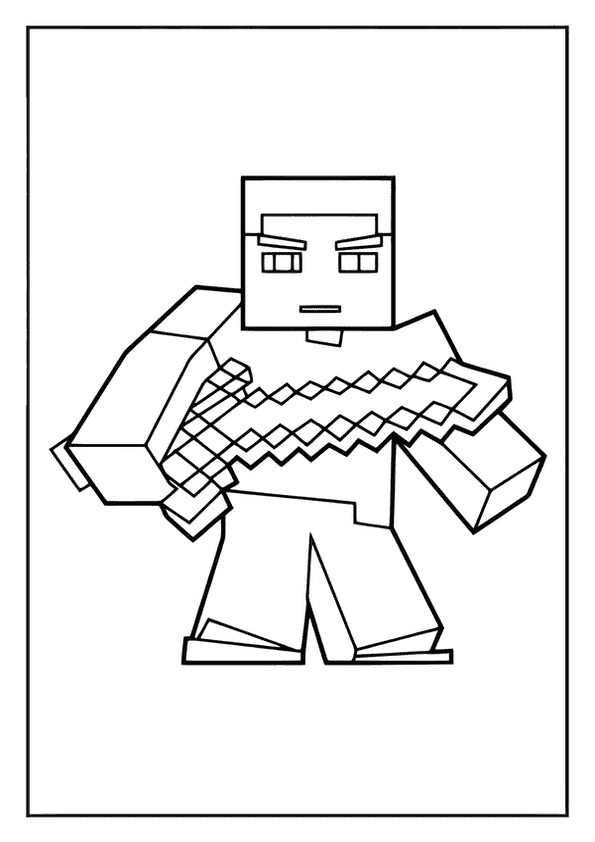 Minecraft Warrior With Sword