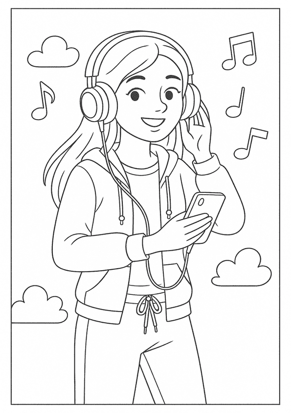 Music Lover Teen Coloring