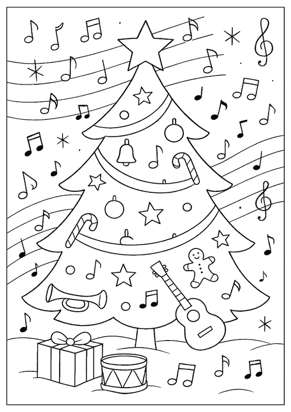 Musical Decorated Evergreen Tree