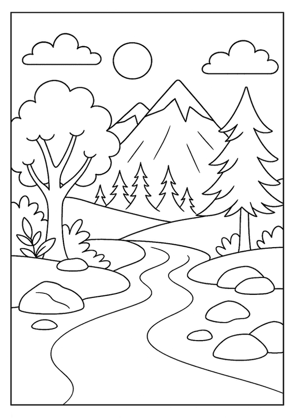 Nature Scenes Coloring Time