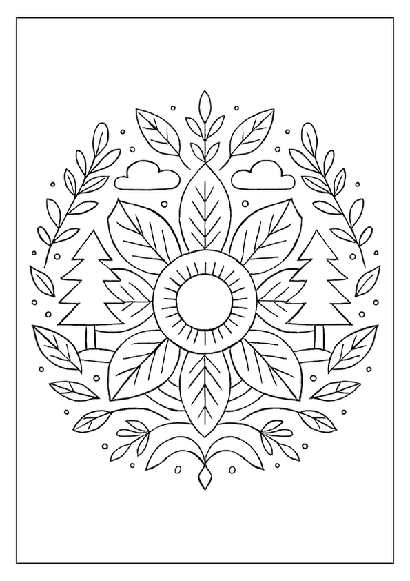 Nature Theme Mandala Print