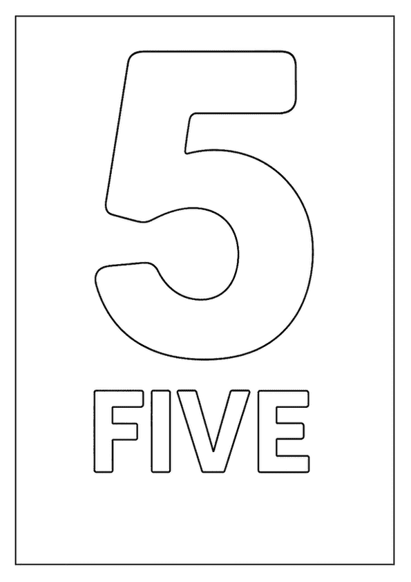 Number Five Coloring Art