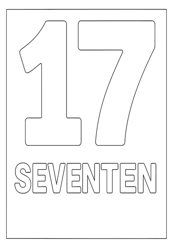 Number Seventeen Color Page