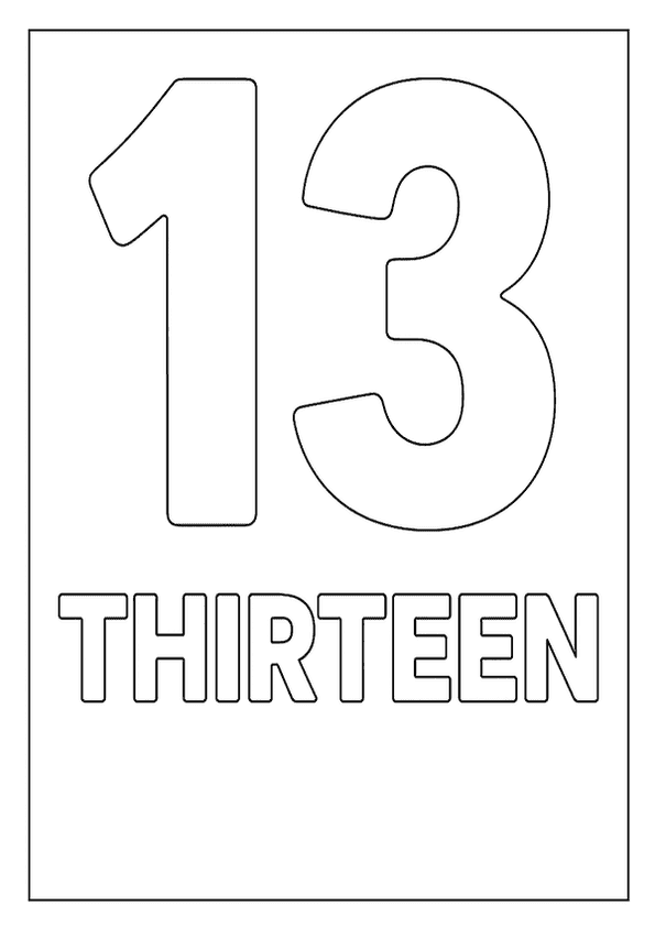 Number Thirteen Art Sheet