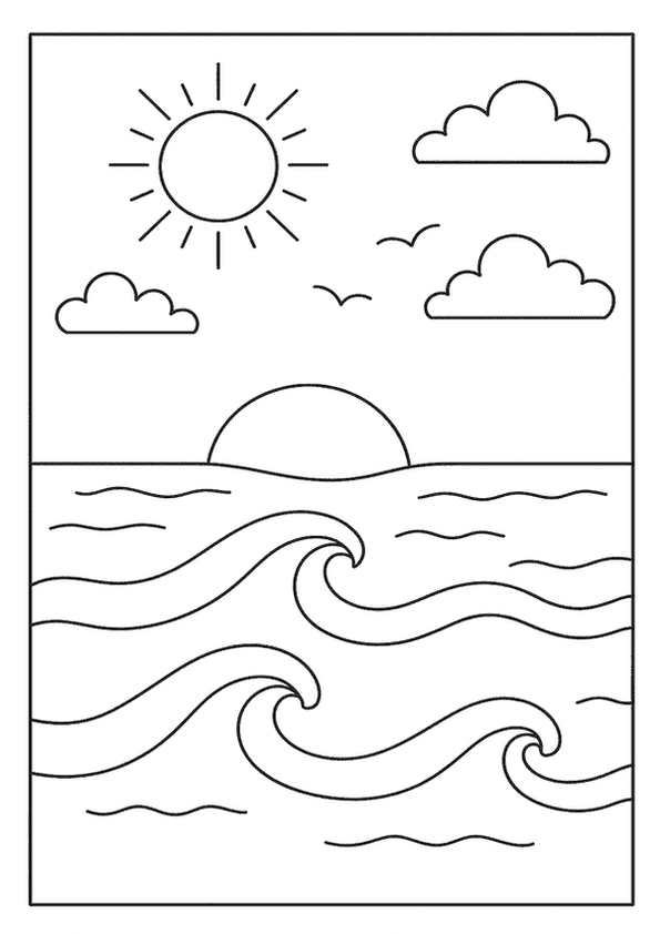 Ocean Waves And Sun