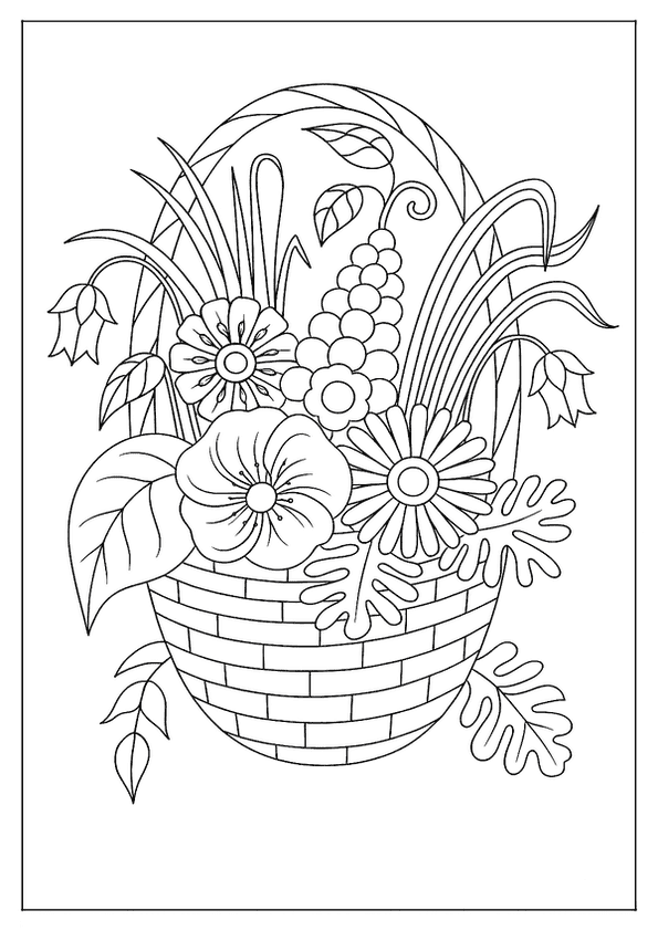 Overflowing Floral Basket Design