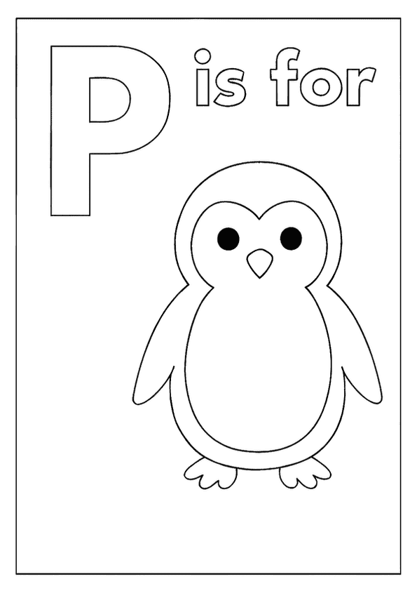 Playful P Letter Coloring