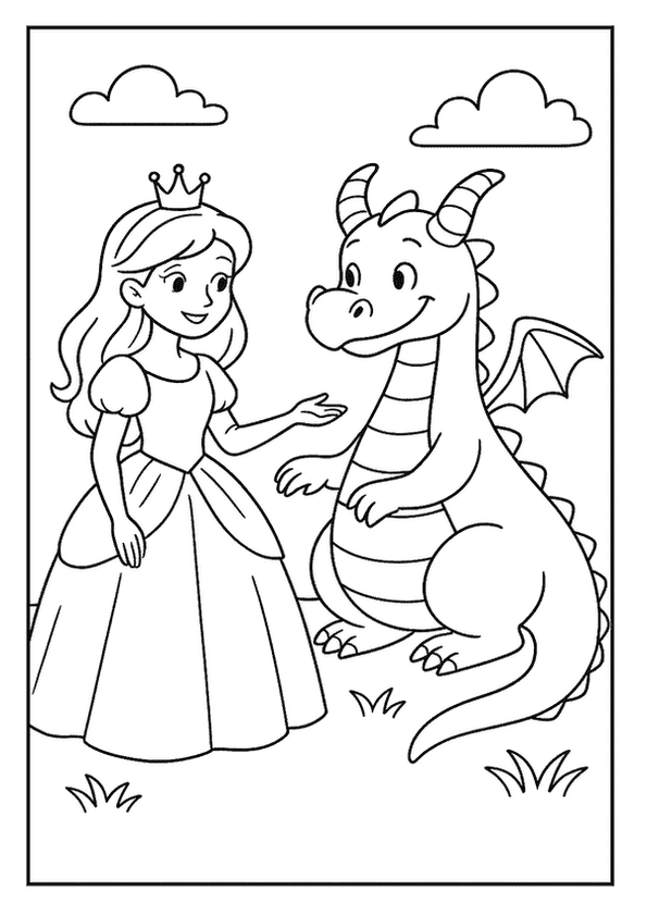 Princess And Friendly Dragon