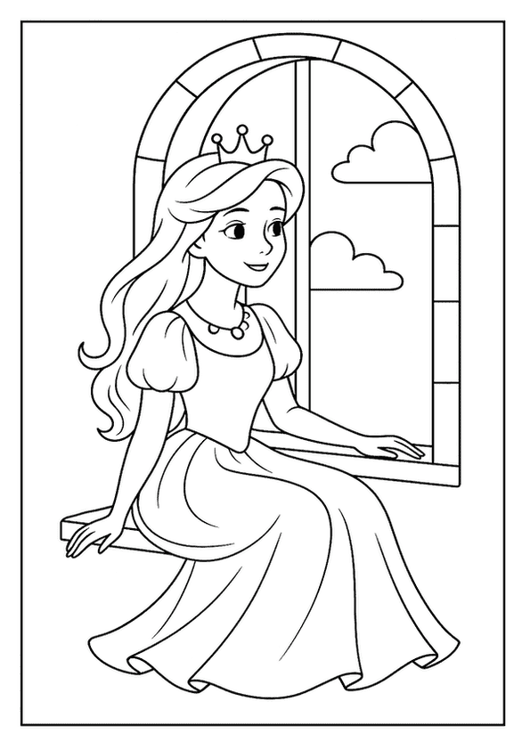 Princess Sitting By Window