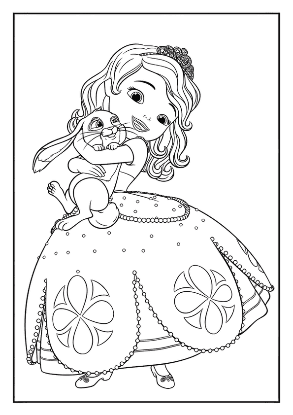 Princess Sofia Hugging Her Bunny