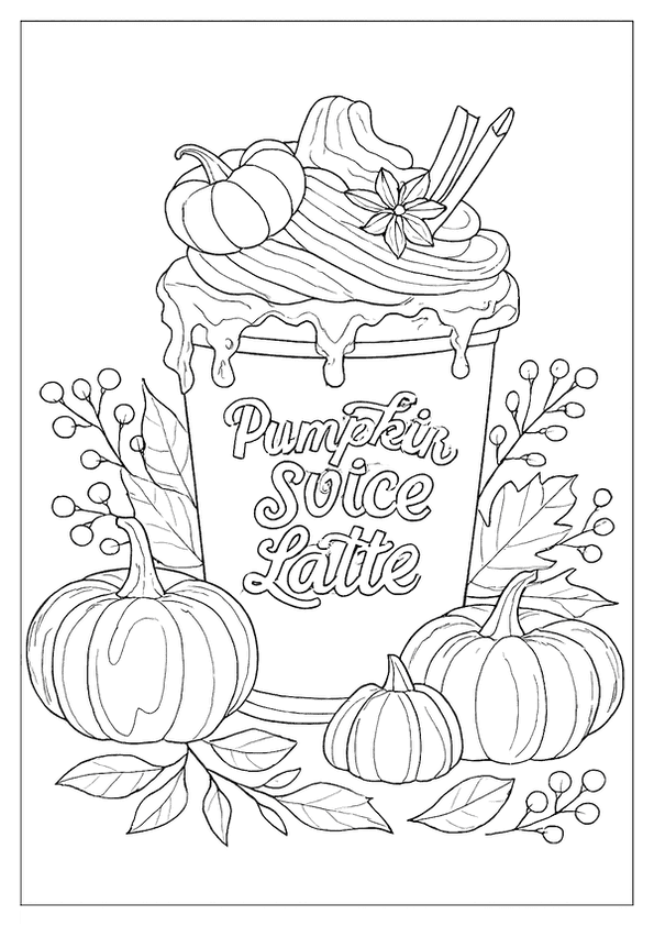 Pumpkin Latte Autumn Art