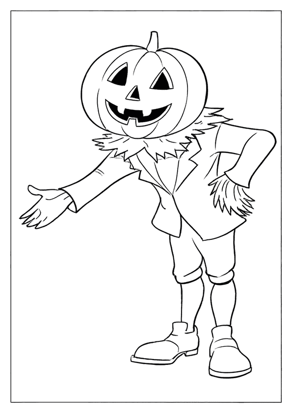 Pumpkin Scarecrow Welcoming Scene