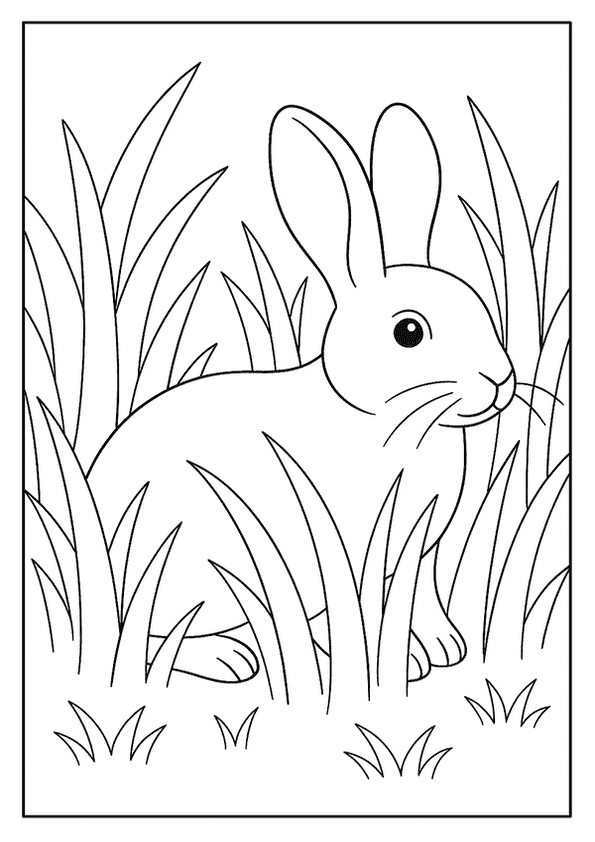 Rabbit Hiding In Grass