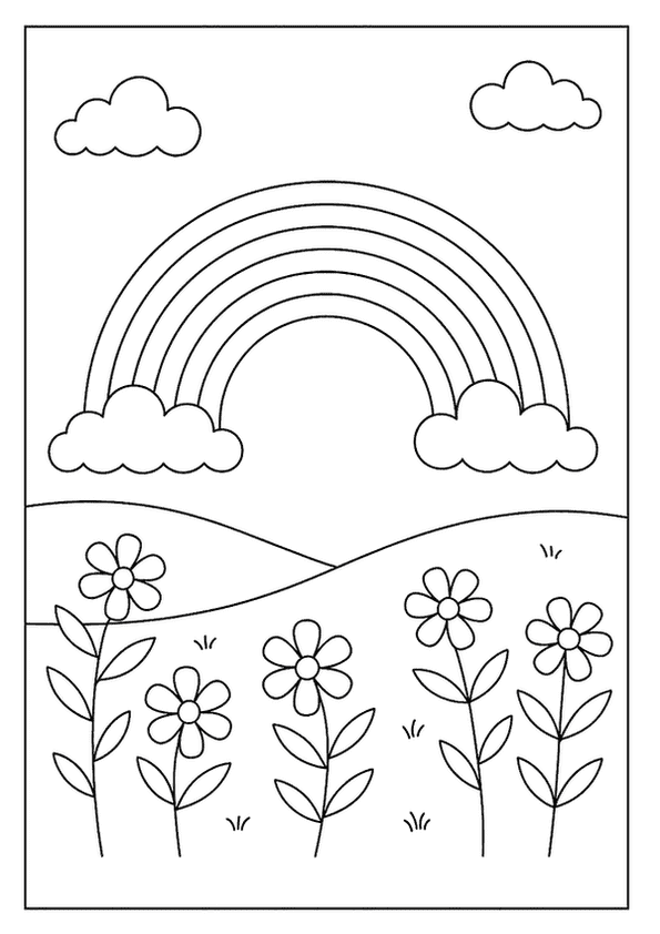 Rainbow Above Flower Field