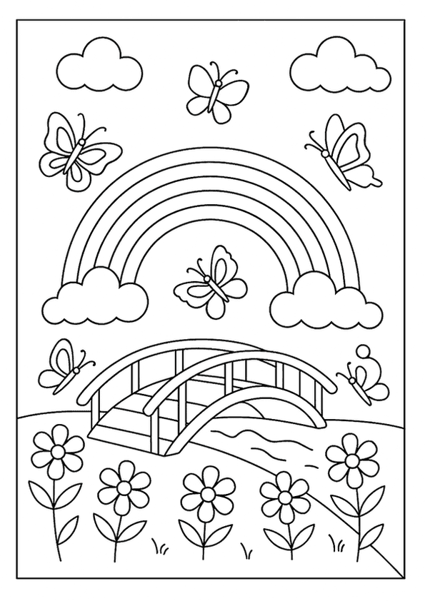 Rainbow Bridge And Butterflies